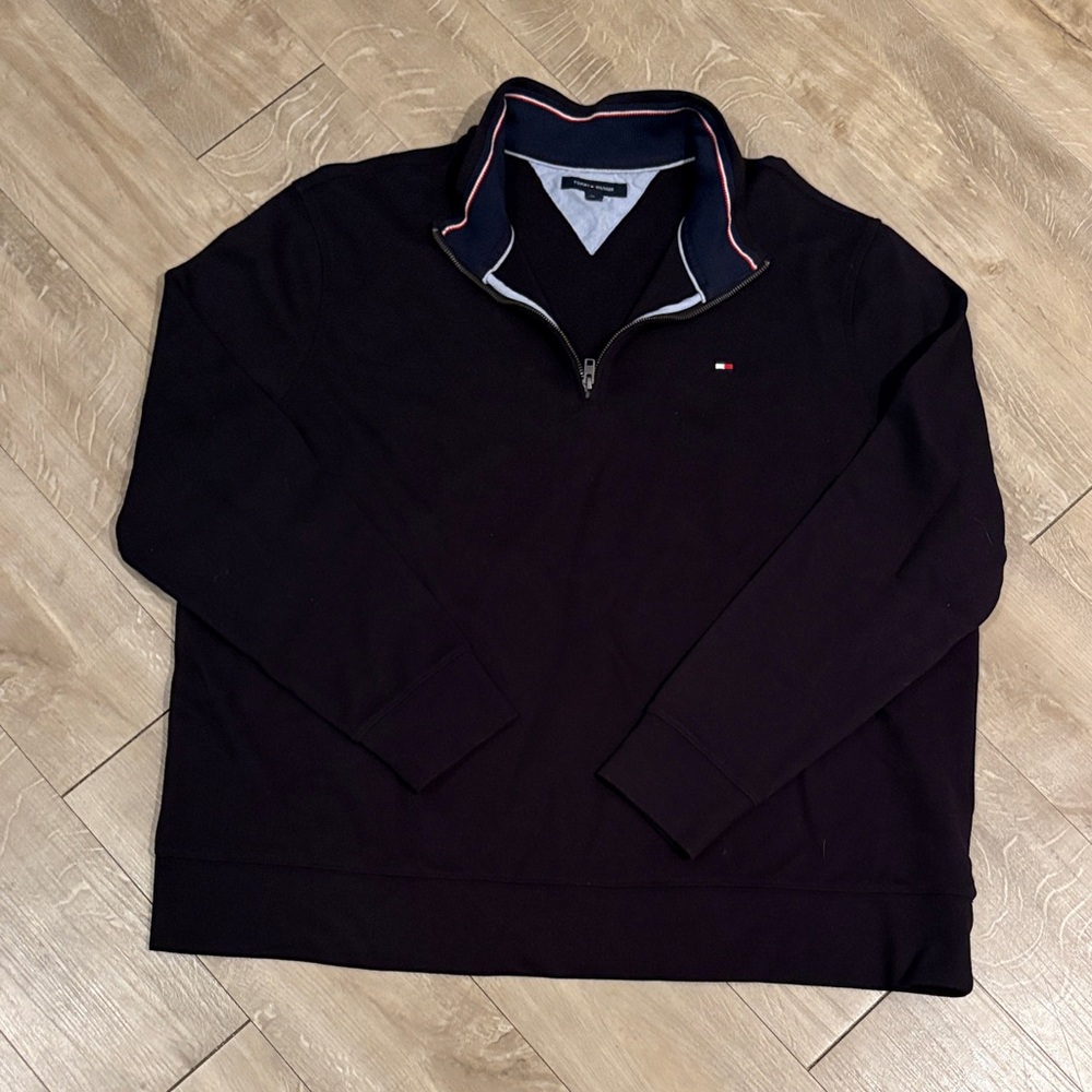 Men’s Tommy Hilfiger 1/4 Zip Sweater Navy Size 2XL